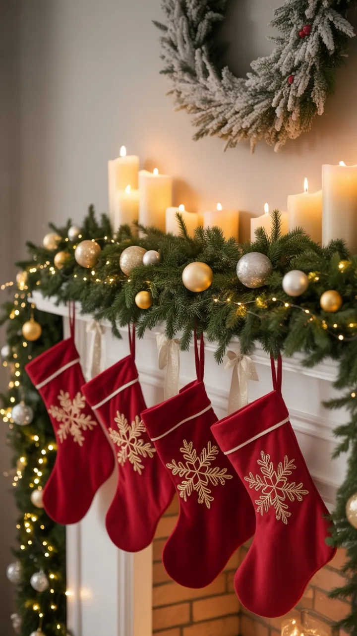 Twinkling Garland and Velvet Stockings by Candlelight