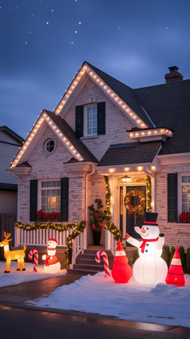 Twilight Magic at the Warmly Lit Holiday Home