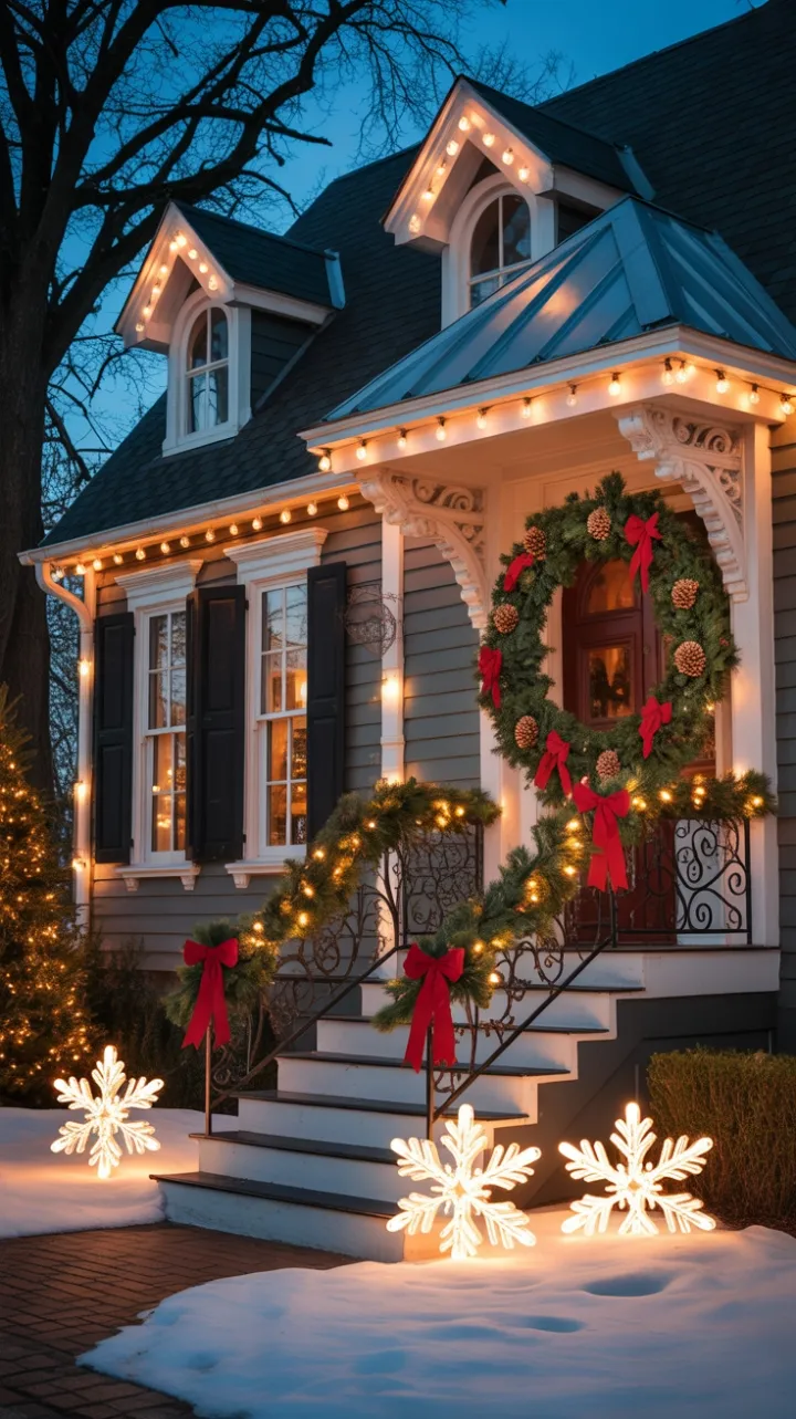 Victorian House Wrapped in Twinkling Lights and Holiday Warmth