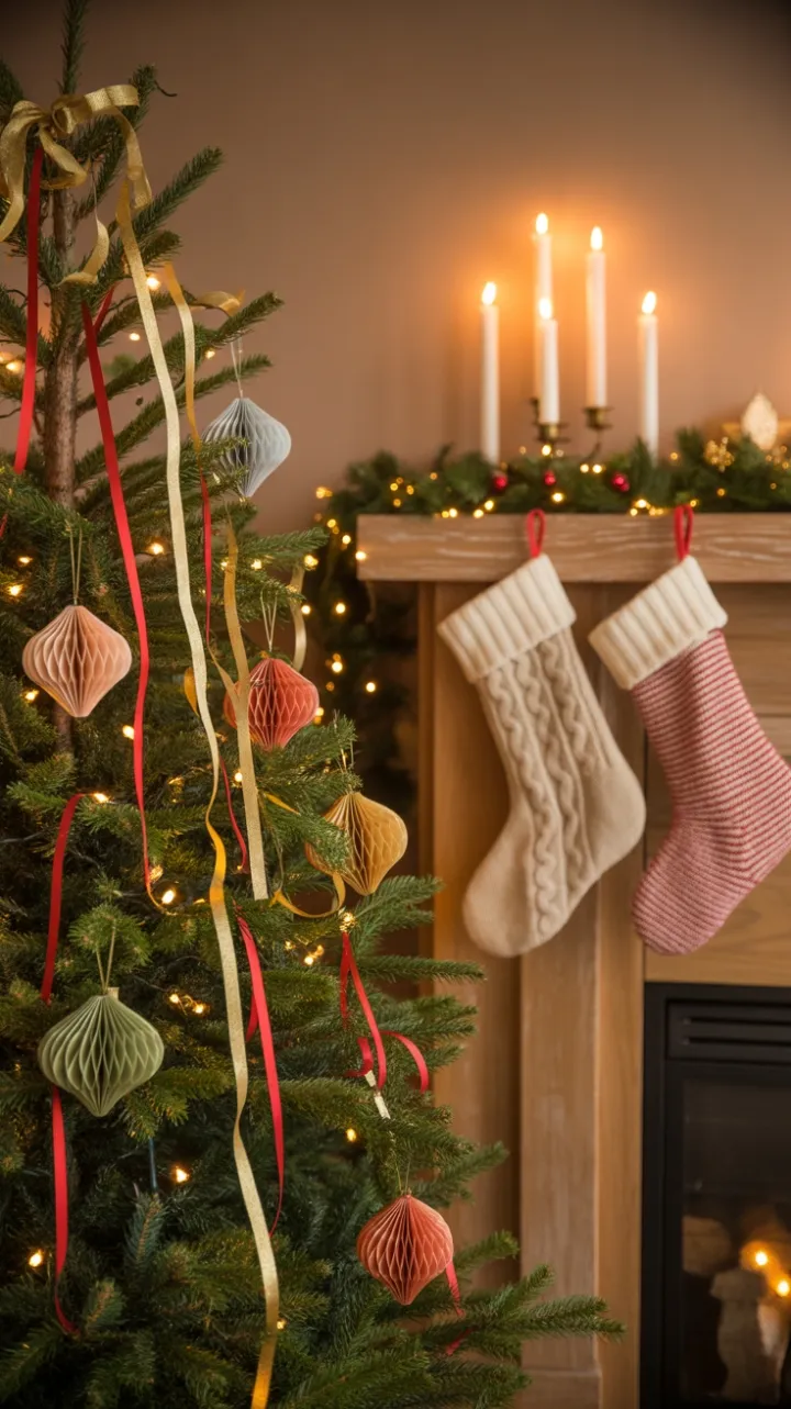 Candlelit Warmth of Handmade Ornaments and Cozy Stockings