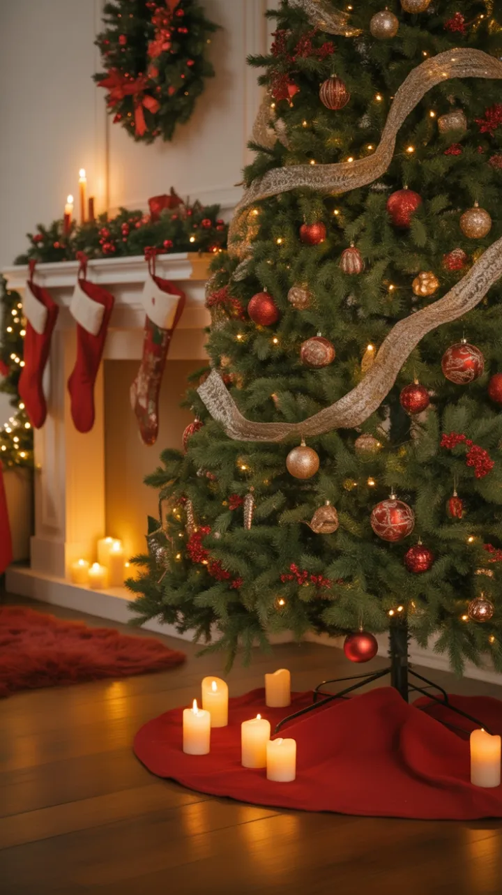 Hearthside Holiday Glow with Twinkling Tree