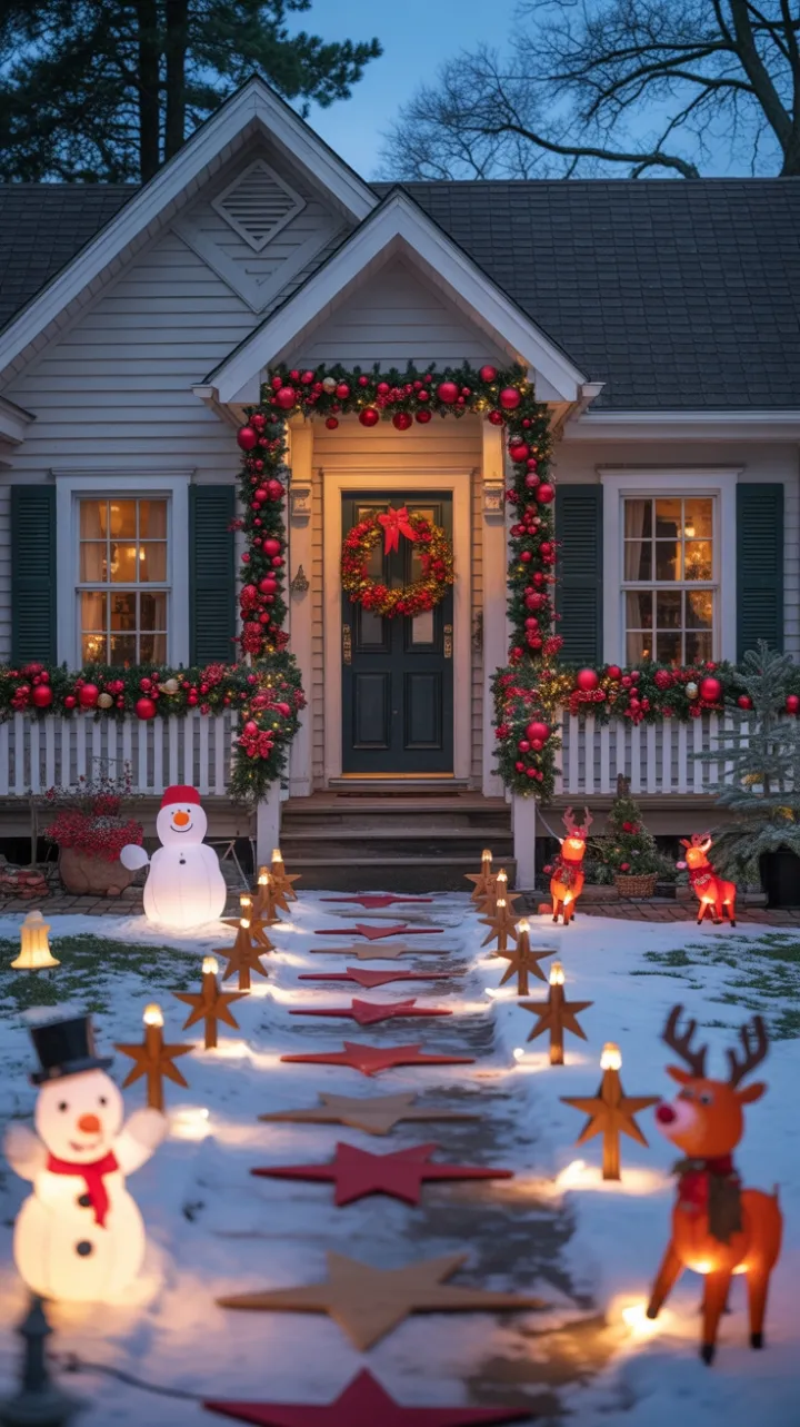 Handmade Holiday Magic on a Snow-Kissed Suburban Porch