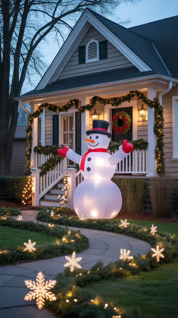 Twilight Cheer at the Snowman-Adorned Holiday Home