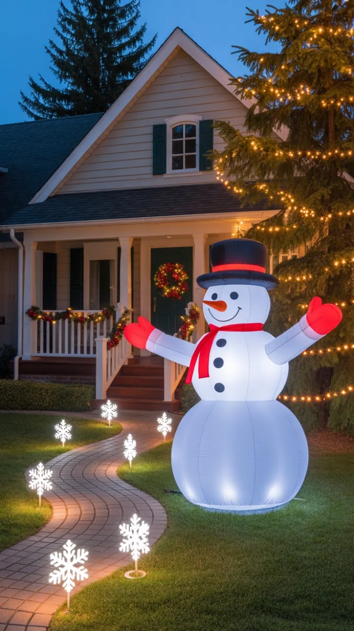 A Cozy Snowman Welcome in a Twinkling Holiday Home