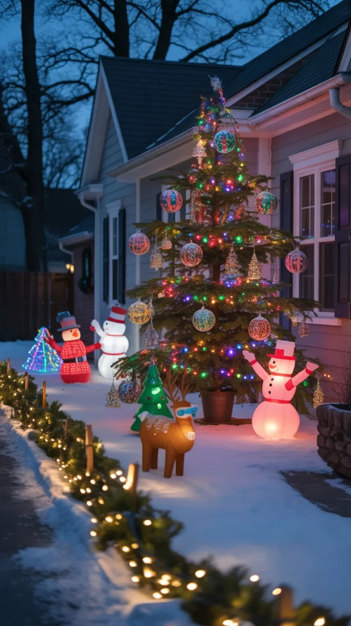 Twilight Magic at the Snow-Dusted Holiday Home