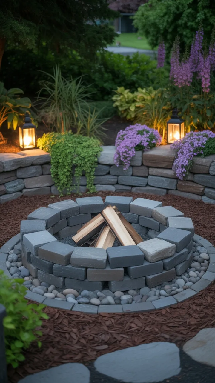 Lantern-Lit Stone Circle – Cozy Backyard Retreat