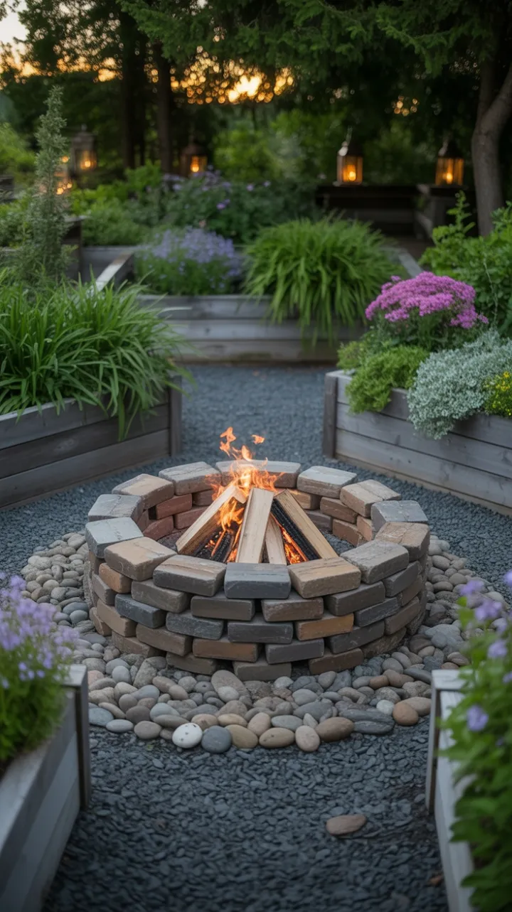 Cozy DIY Fire Pit Retreat in a Golden Garden