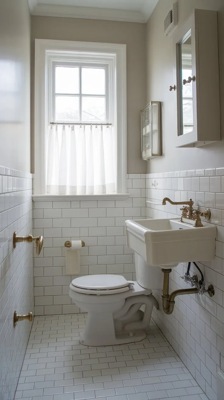 Elegant and efficient: this small downstairs toilet proves that a powder room can be both stylish and functional. Small powder room ideas don't get much better than this.