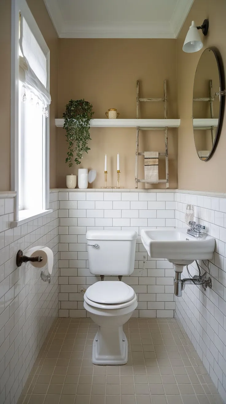 Maximize charm, not space, in your small powder room. This small downstairs toilet and small bathroom offer inspiration for small powder bathroom ideas, showcasing how a little goes a long way.