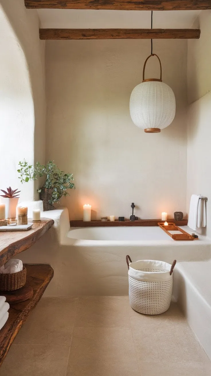 Discover tranquility in this serene sanctuary where natural light enhances the harmonious blend of rustic charm and modern elegance.