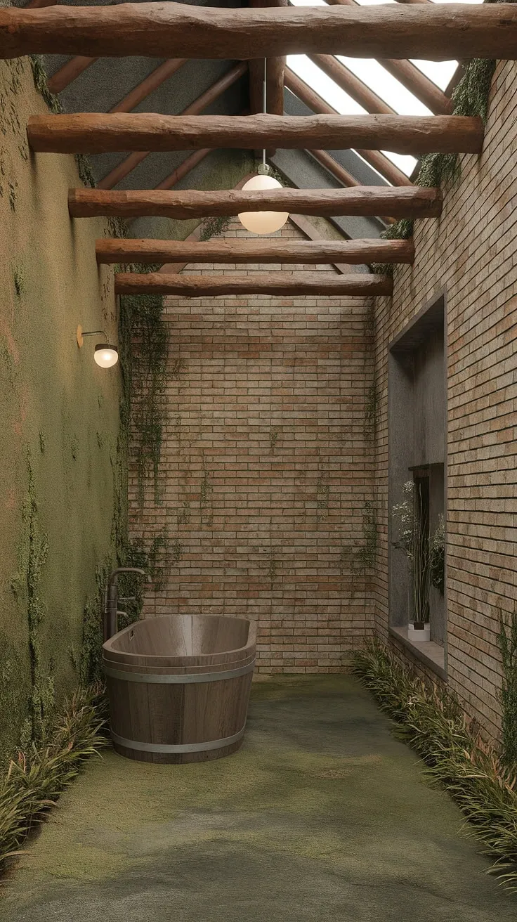 With its natural materials and tranquil ambiance, this earthy home design showcases the perfect blend of rustic charm and modern bathroom decor.