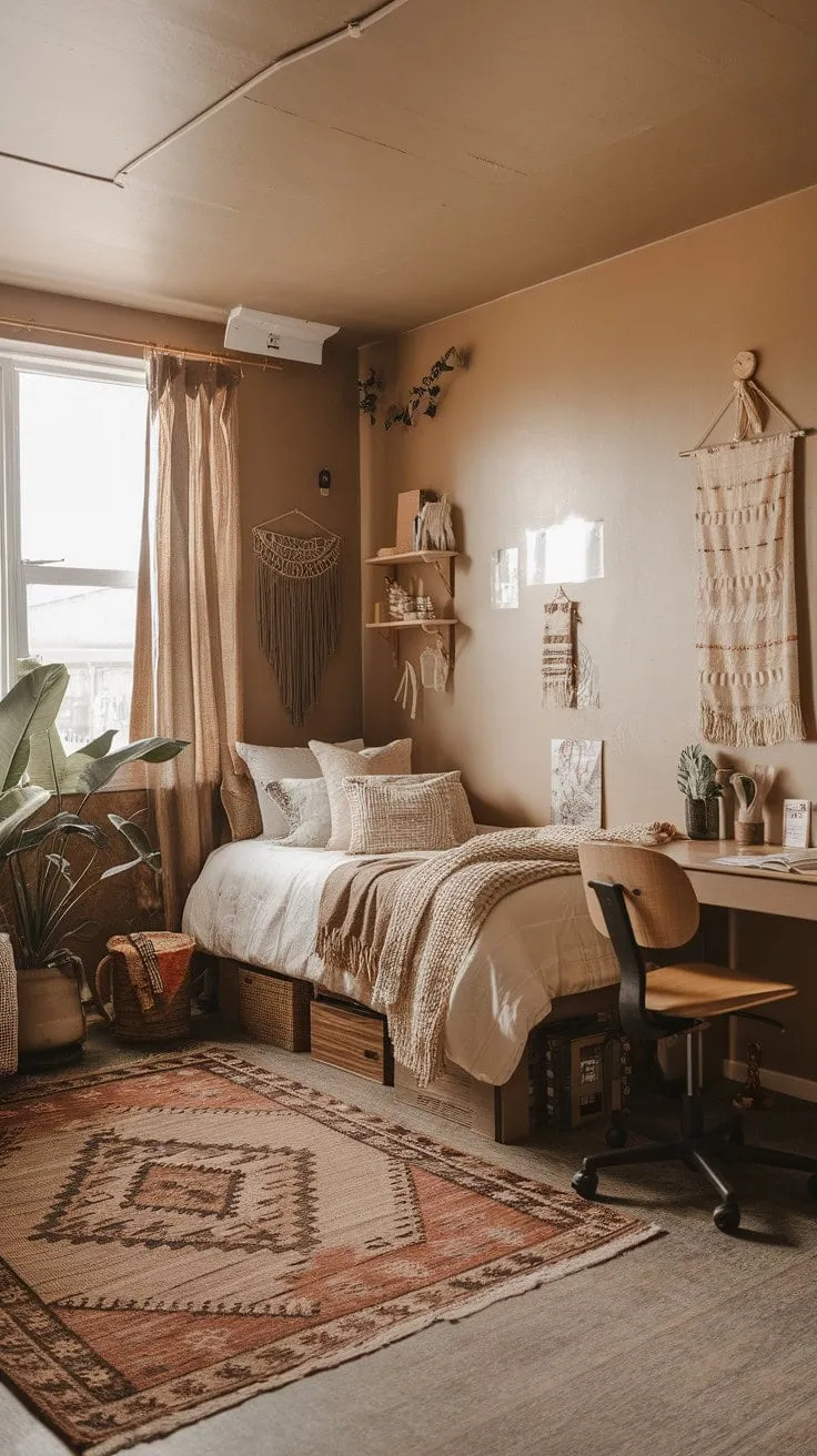 Amidst the academic chaos, {{A}}'s dorm room stands as a personalized sanctuary that inspires and nurtures their individuality.