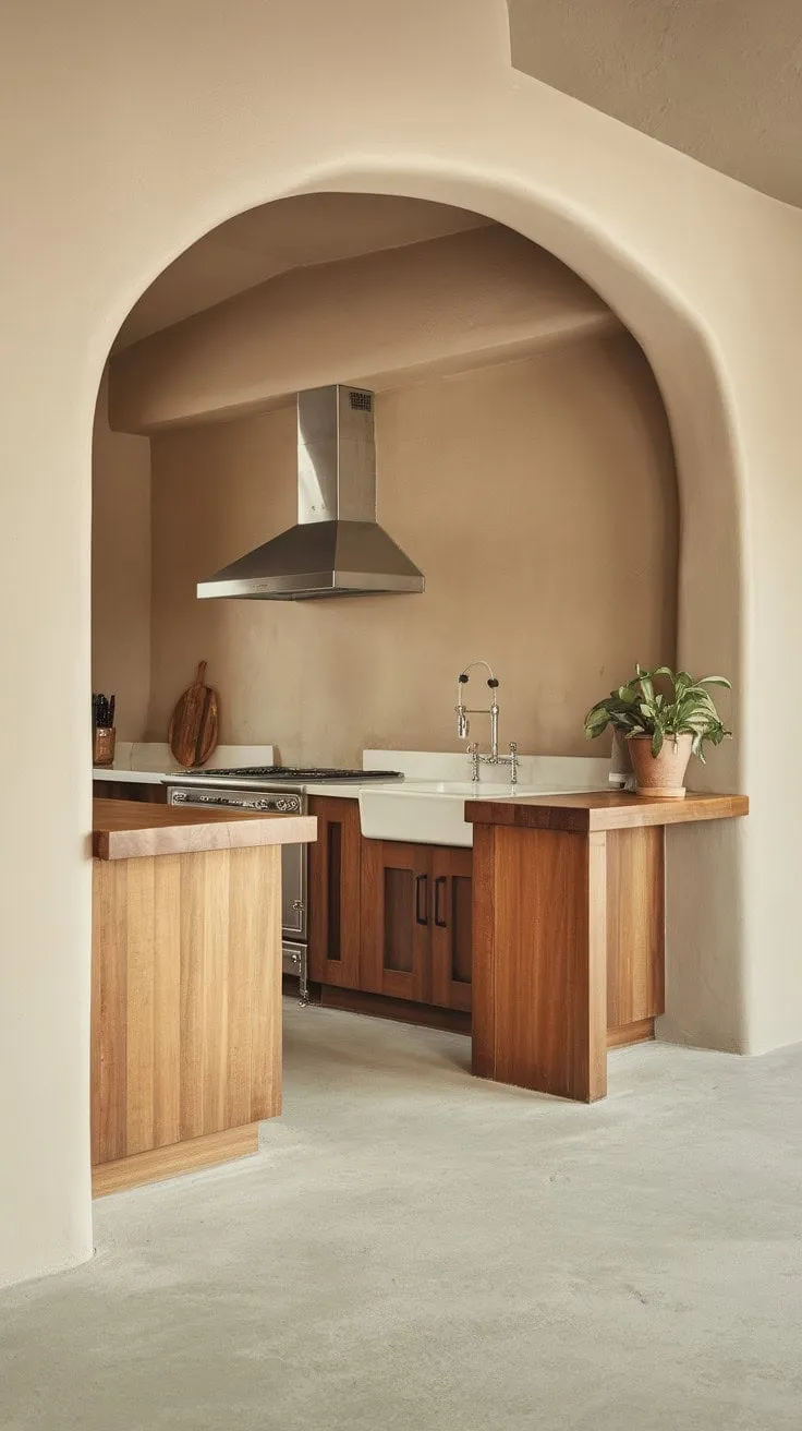 This kitchen blends understated elegance with a serene touch of nature, making it an ideal backdrop for both tranquil mornings and vibrant gatherings.