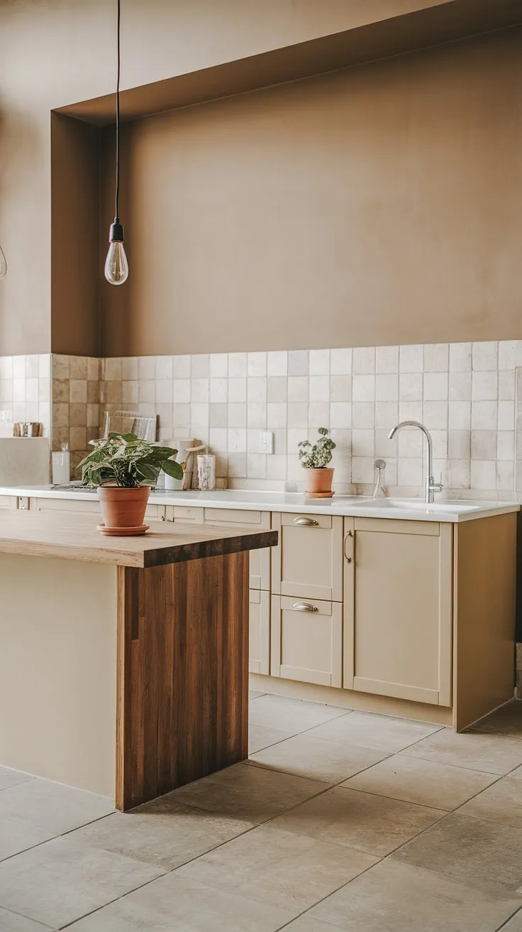 With its earthy palette and sleek lines, this modern minimalist kitchen exemplifies the latest kitchen design trends, blending functionality and minimalist decor for a chic culinary space.