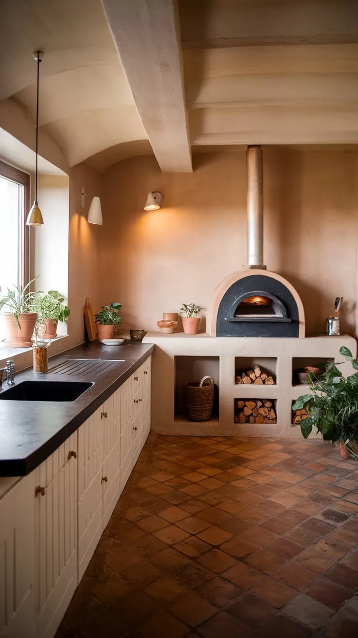 With its earthy palette and sleek design elements, this trendy minimalist kitchen showcases the latest kitchen design trends while providing a warm and inviting atmosphere.