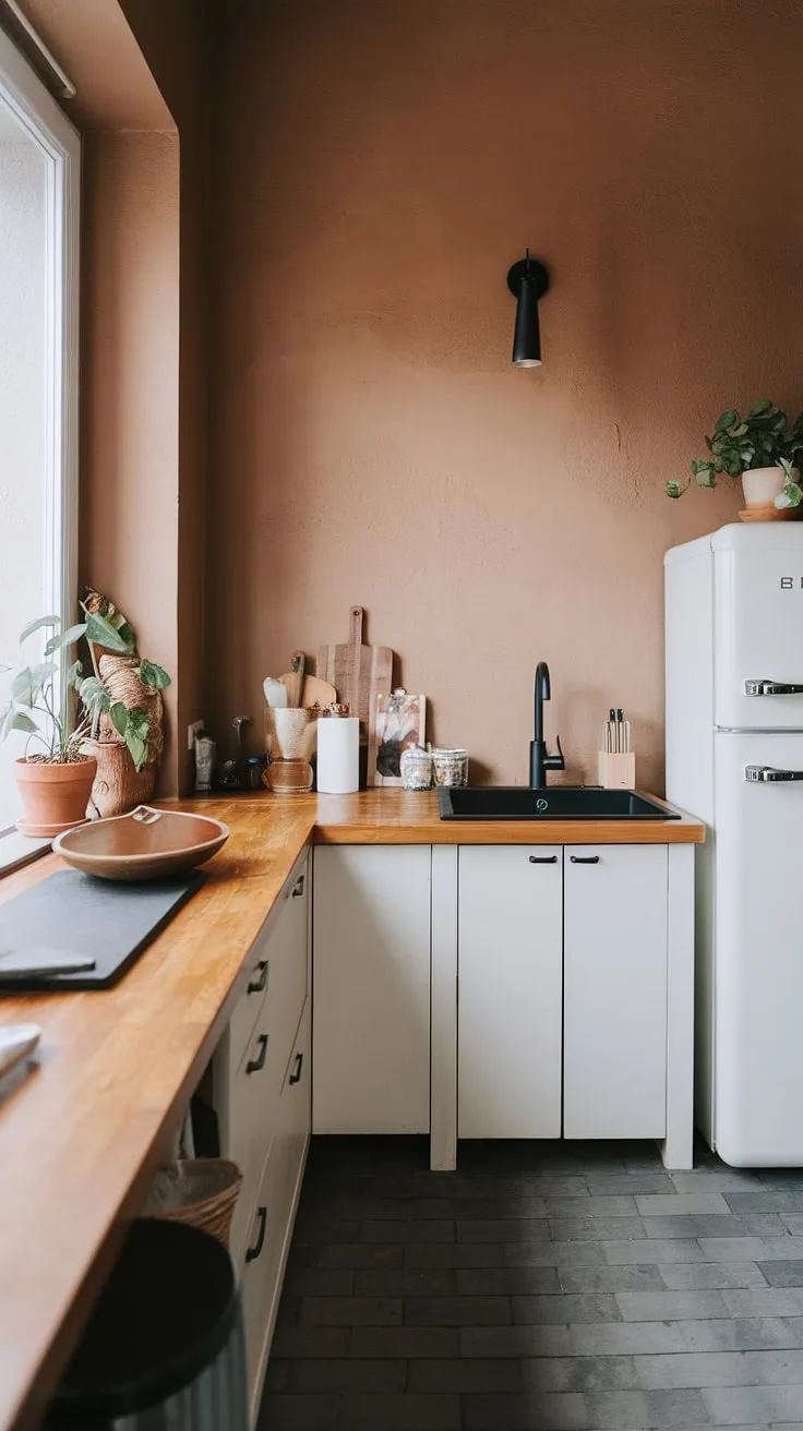 With its earthy palette and minimalist decor, this modern kitchen showcases the latest trends in kitchen design, blending functionality with style.