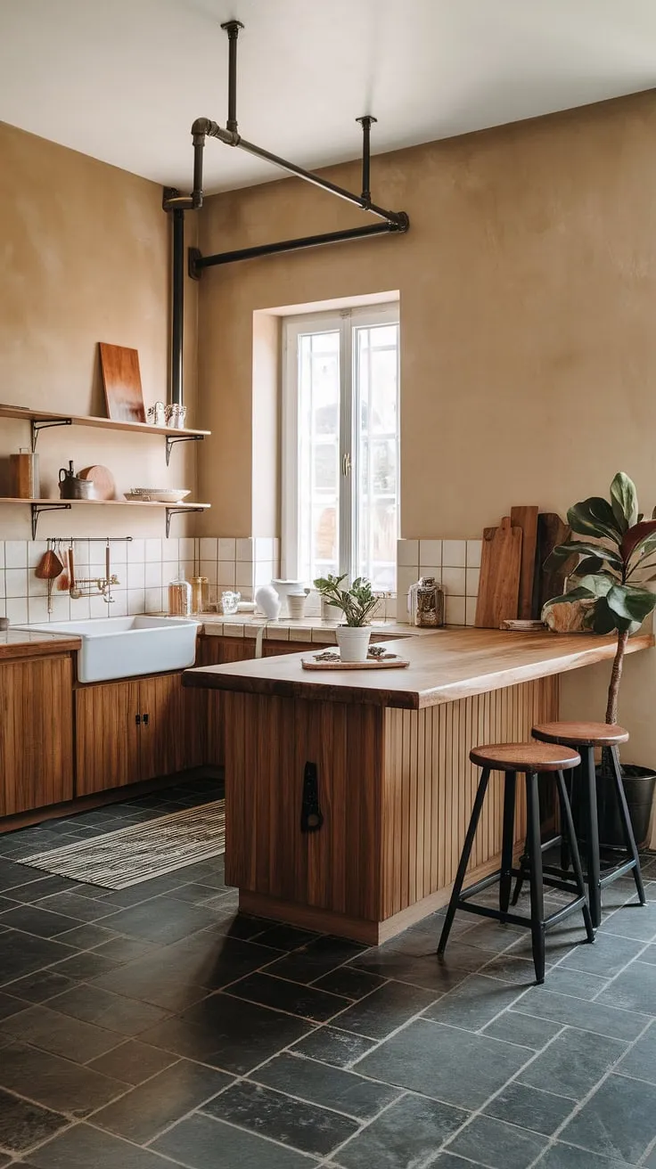 Featuring a harmonious blend of earthy hues and sleek lines, this minimalist kitchen is a perfect example of contemporary kitchen inspiration that elevates modern living.