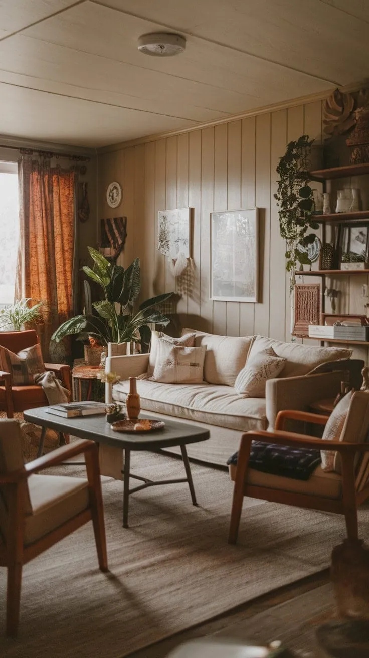 In a cozy cottagecore haven, warm light and cherished treasures invite you to sink into comfort and lose yourself in nature's embrace.