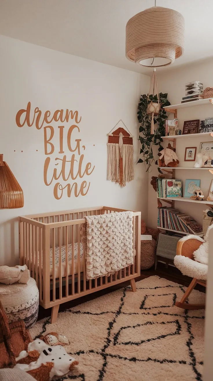Dive into a world of vibrant baby rooms with this maximalist nursery theme.  Boho nursery ideas meet eclectic nursery decor in a playful, colorful nursery aesthetic, resulting in a unique nursery concept that's both whimsical and unforgettable.