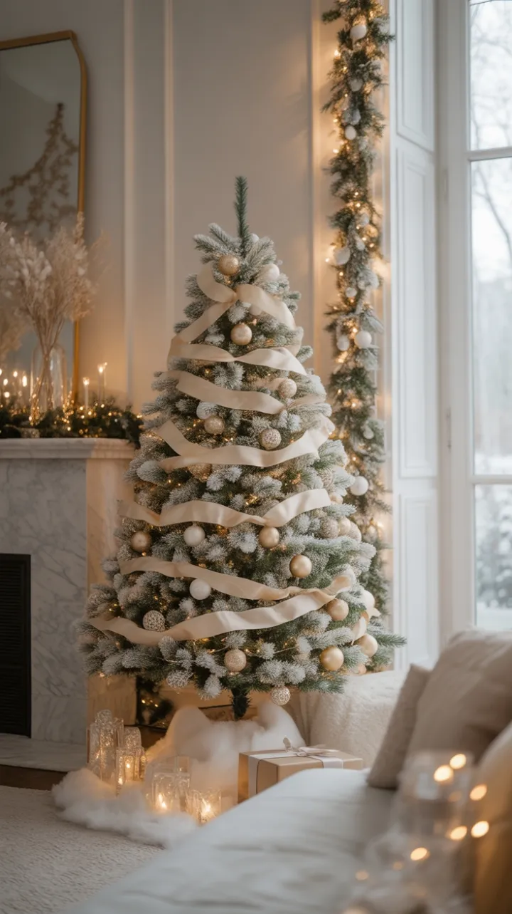 Gilded White Christmas Living Room