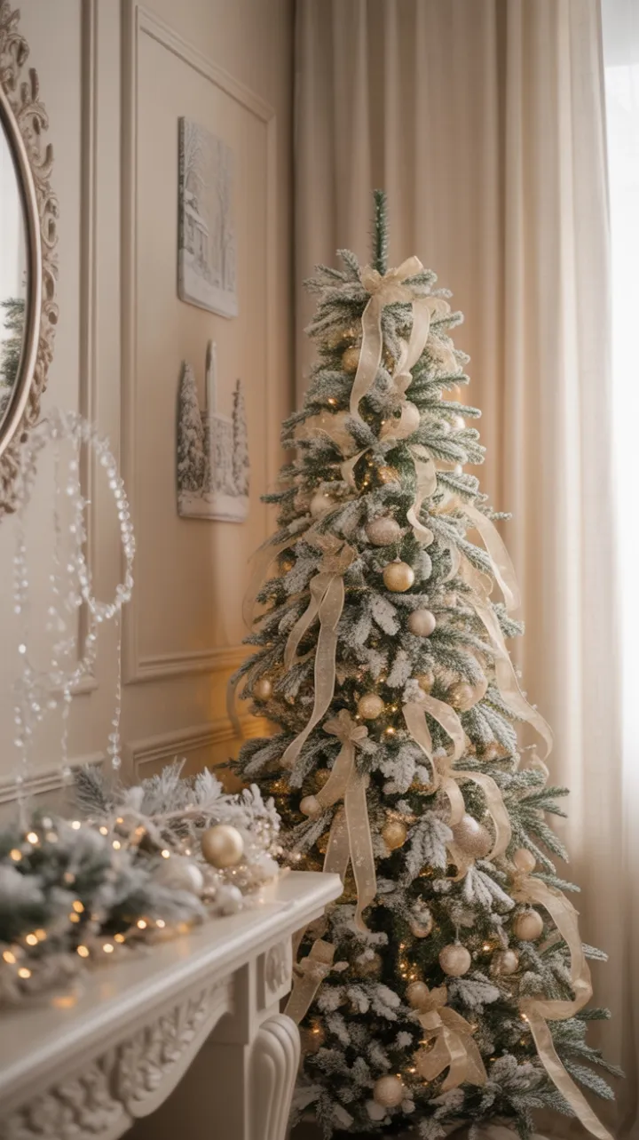 Snow-Kissed Elegance in a Golden Christmas Haven