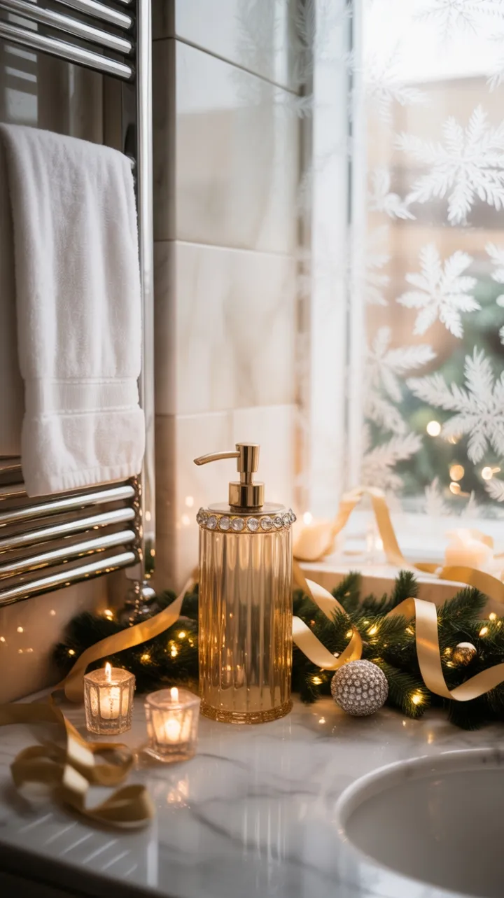 A Luxe White and Gold Christmas Bath Wrapped in Warm Glow