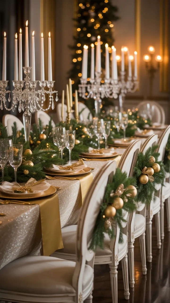 Gilded Christmas Table of Timeless Elegance
