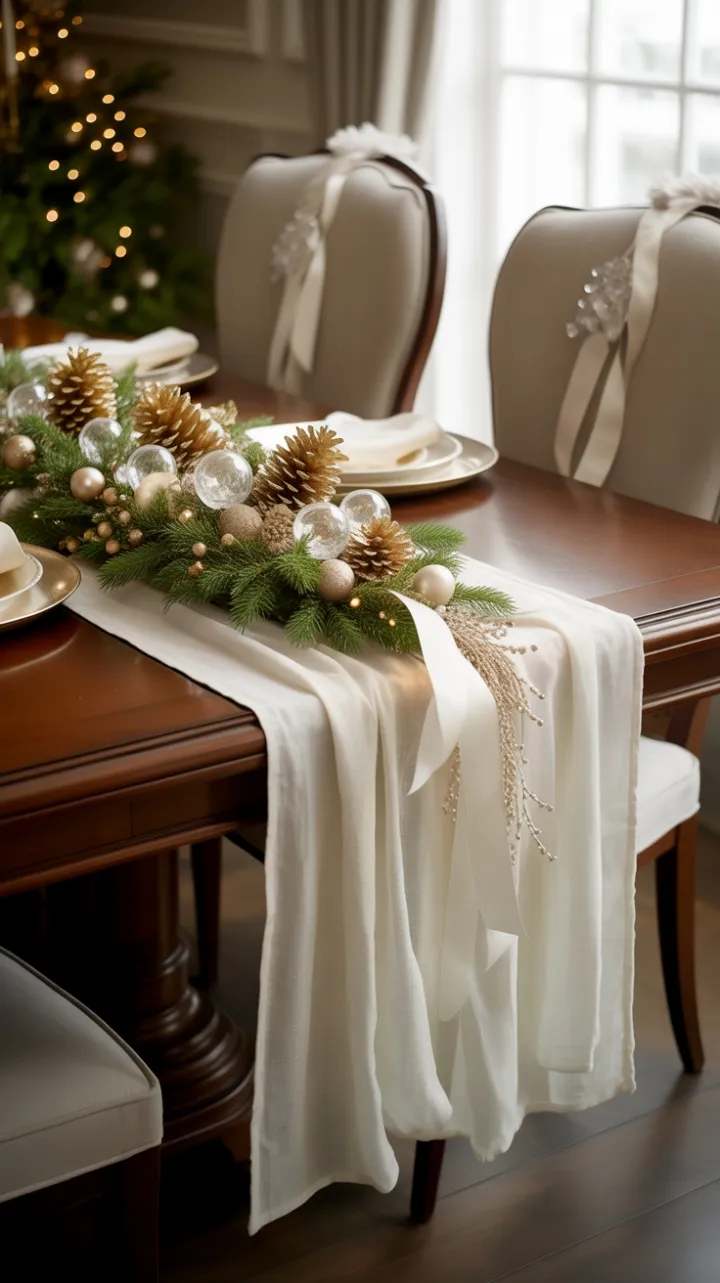 Gilded Winter White Christmas Table