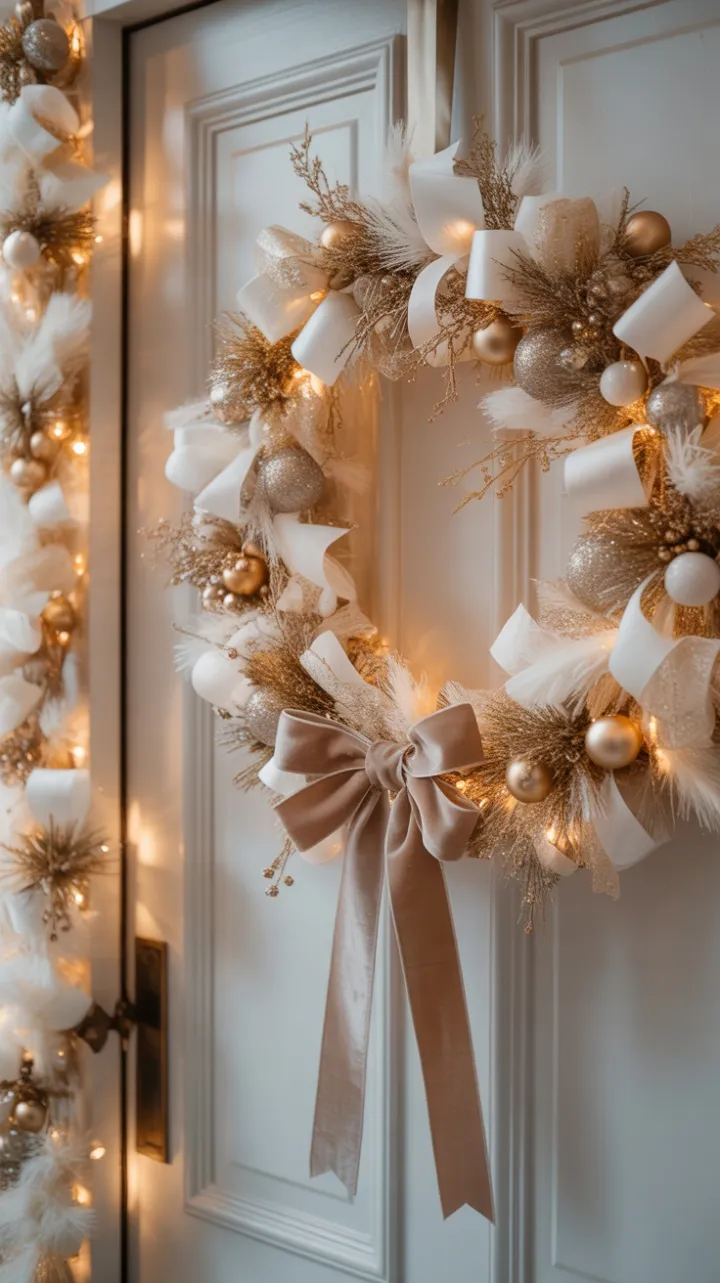 Gilded Winter Welcome in White and Gold