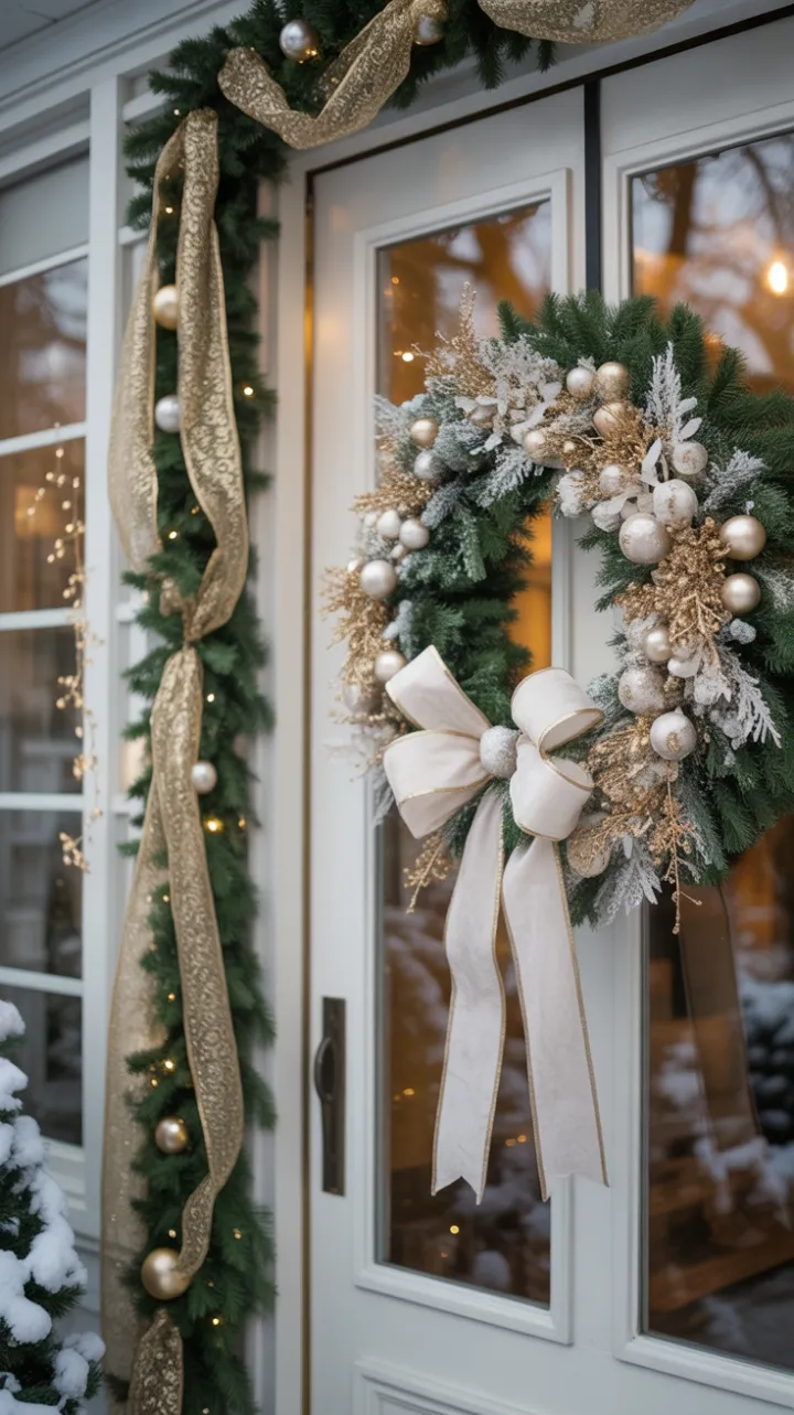 Gilded White and Gold Christmas Welcome