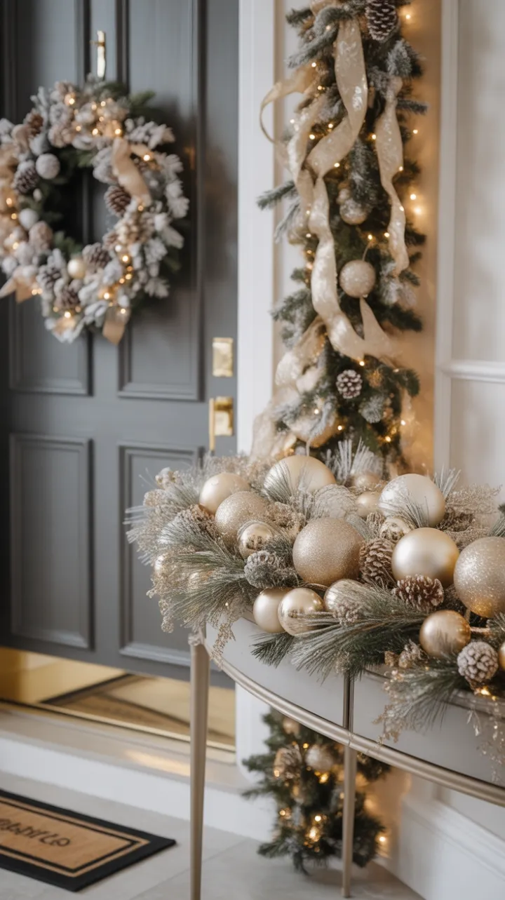 Gilded Winter Welcome in White and Gold