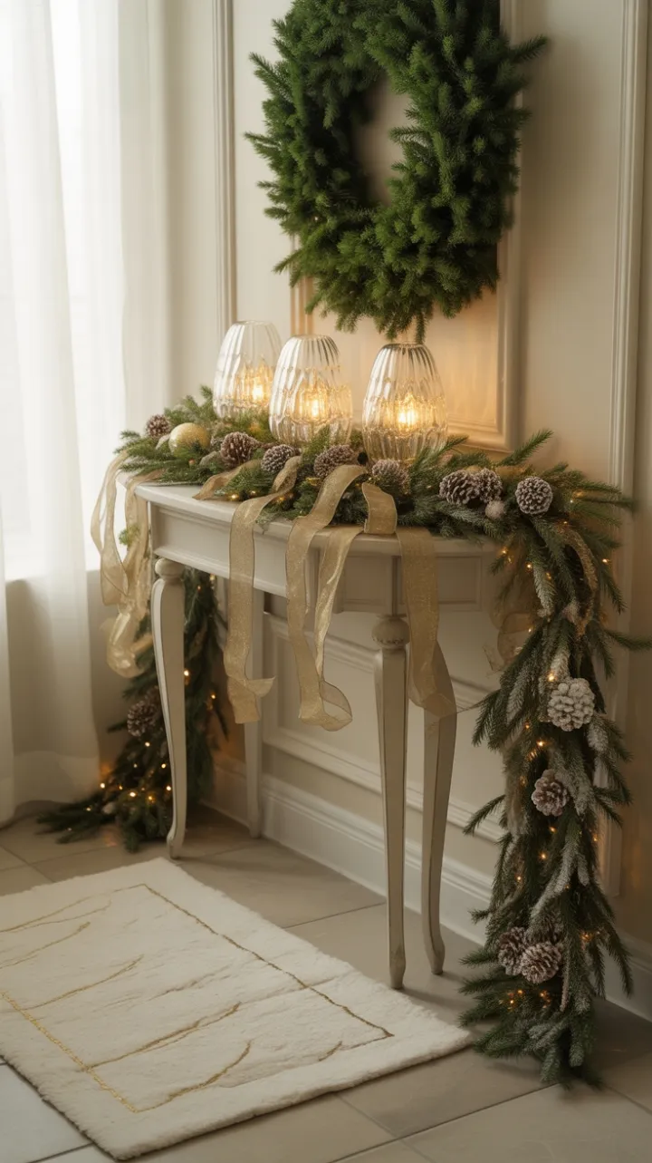 Gilded Holiday Entryway with Crystal Sparkle