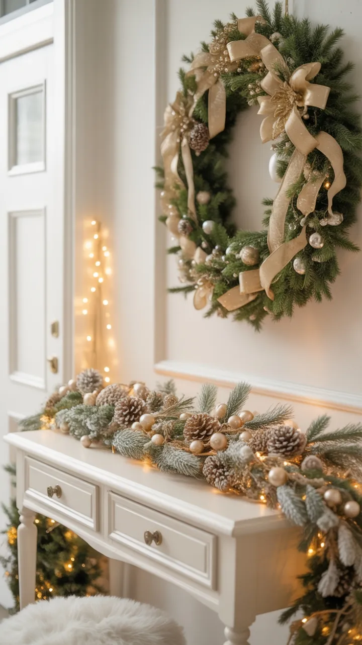 Cozy White and Gold Holiday Welcome