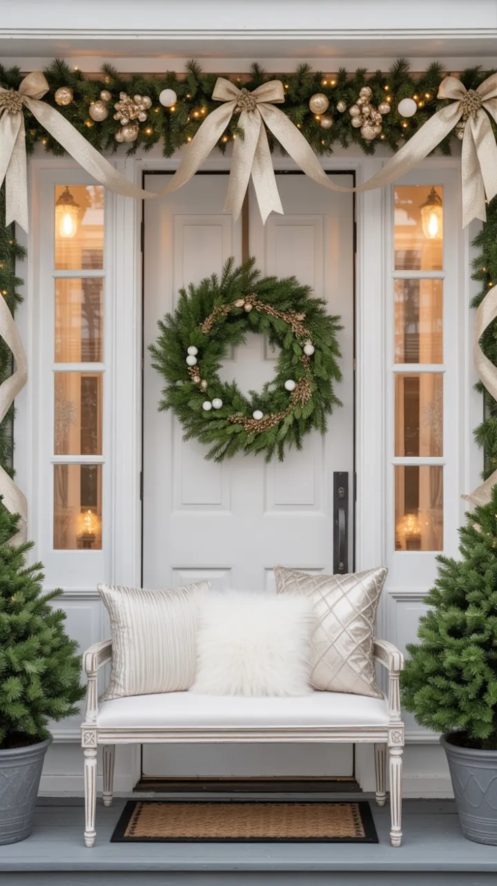A Timeless White and Gold Holiday Welcome