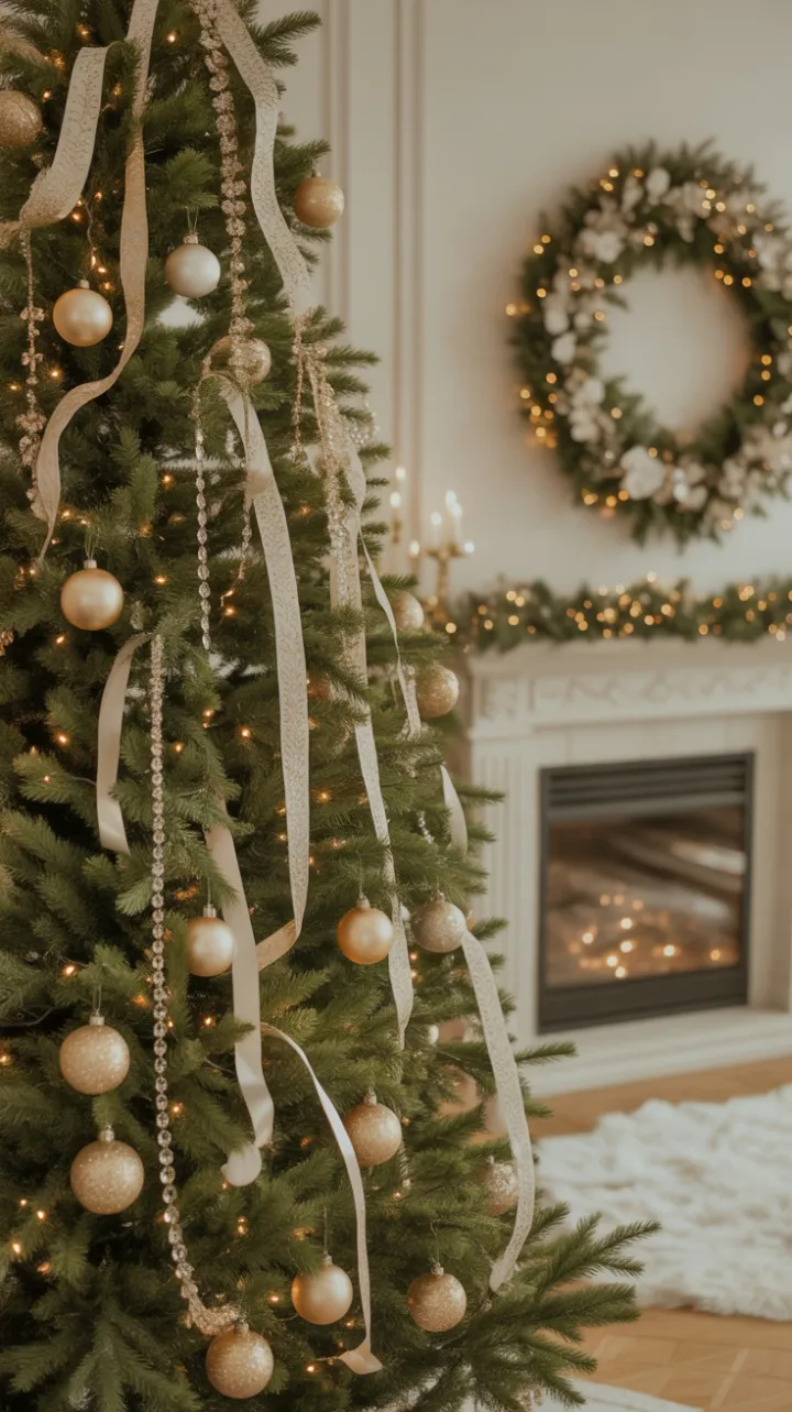 Gilded Christmas Elegance by the Fireside