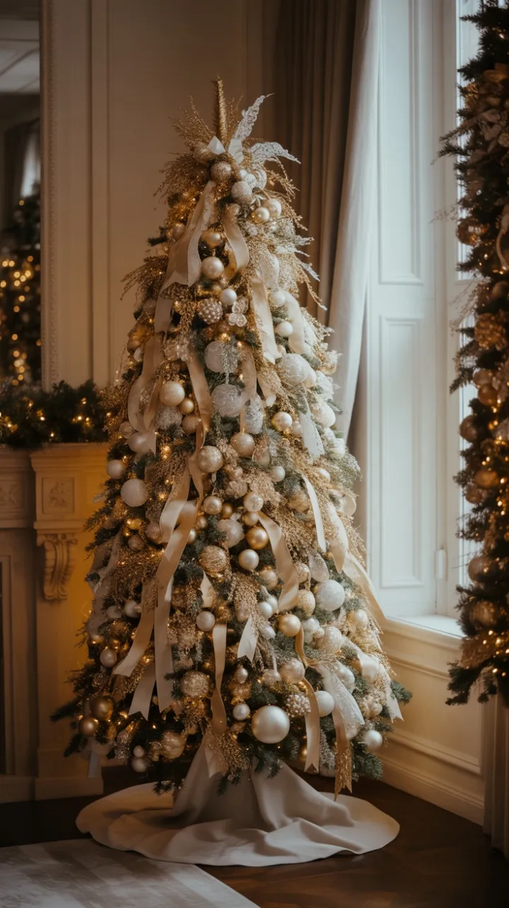 Gilded Christmas Splendor in a Sunlit Grand Parlor