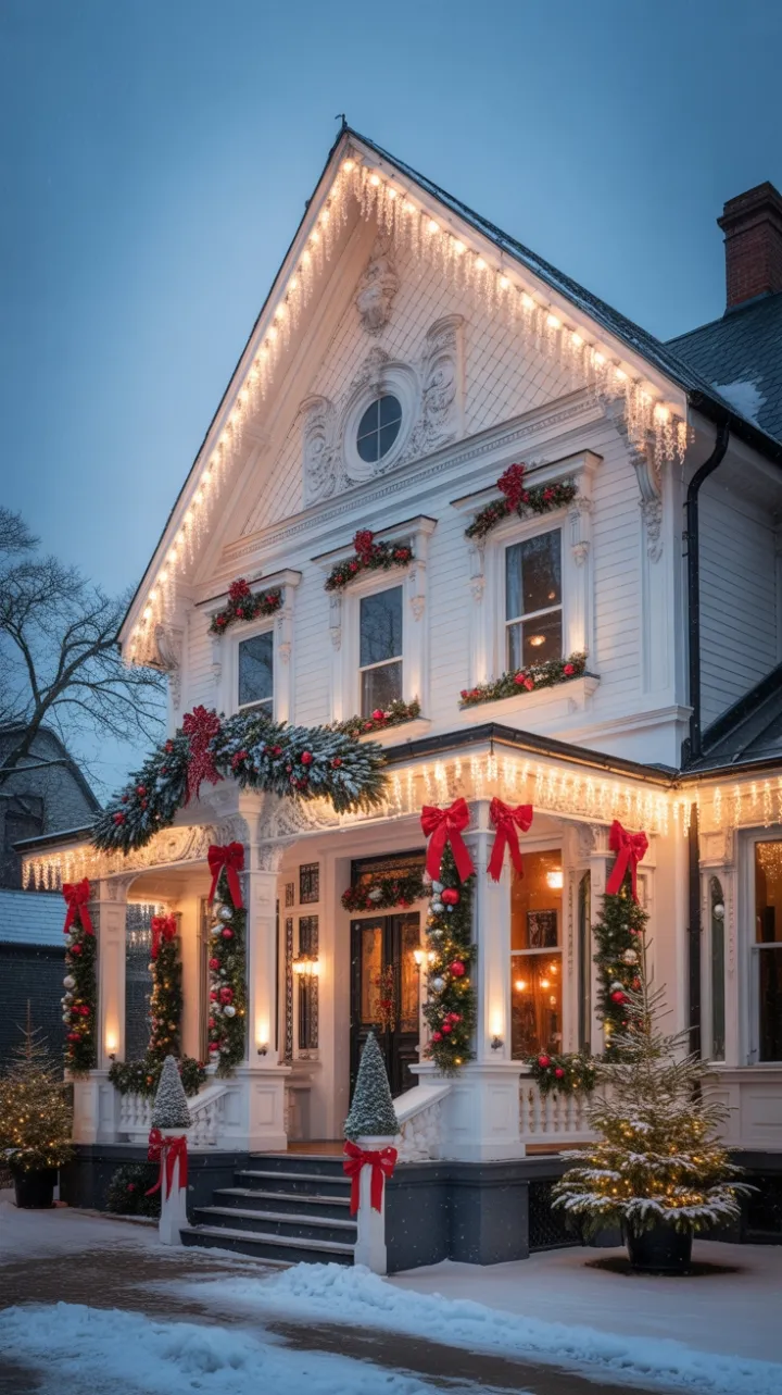 Snow-Kissed Victorian Christmas in White, Gold, and Crystal