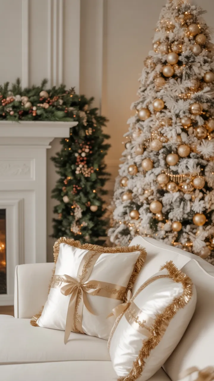 Gilded Winter Elegance in White and Gold