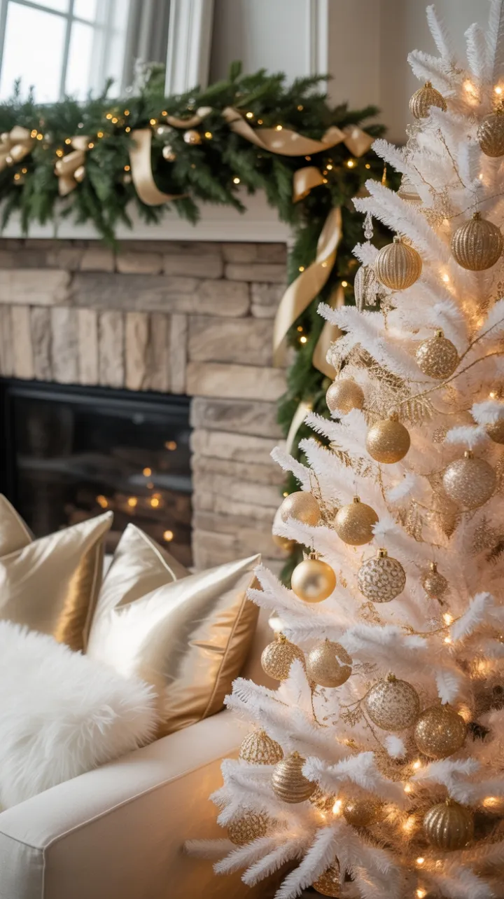 Shimmering White Christmas in Gilded Tranquility