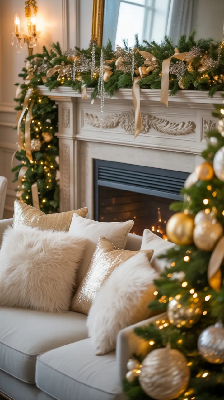 Gilded Hearth and Cozy Christmas Glow