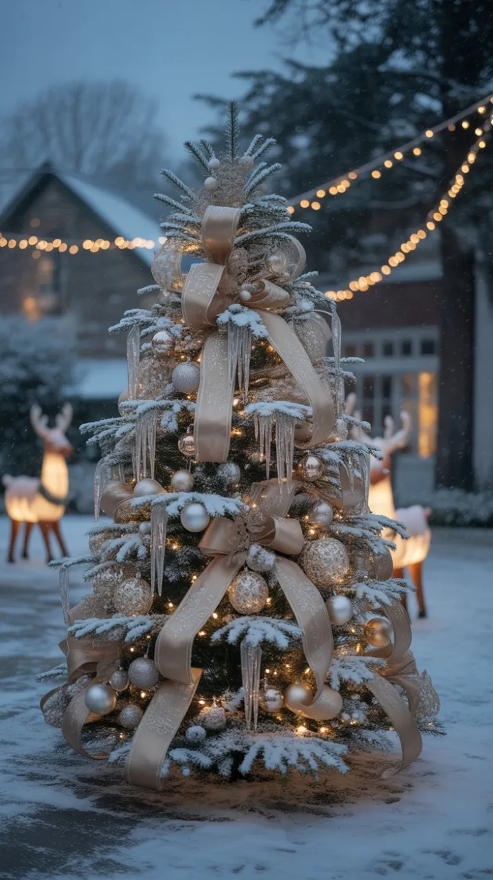 Snow-Kissed Pine of Golden Lights