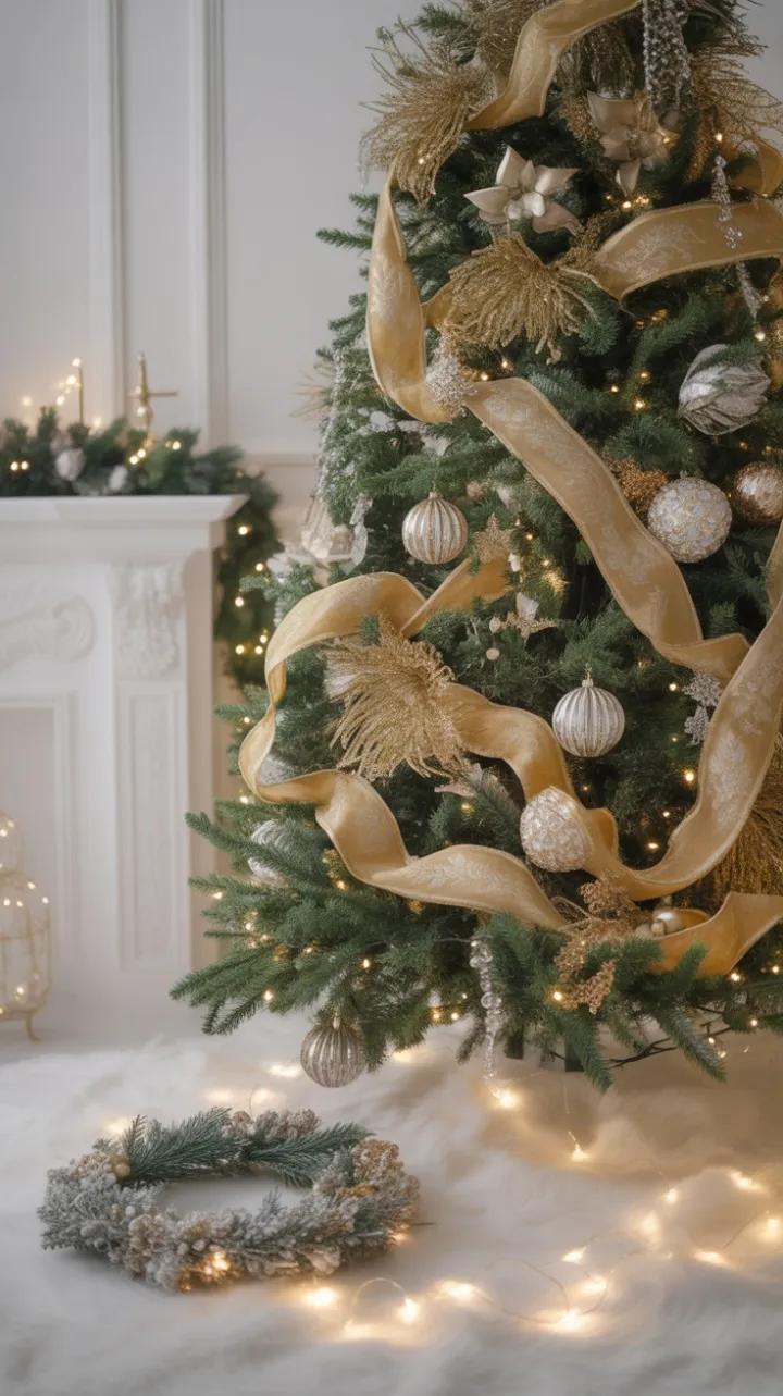 Gilded Christmas Elegance in White and Gold