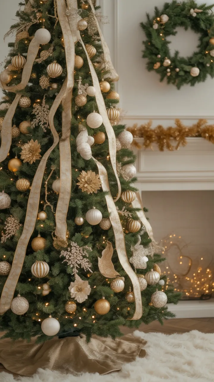 Gilded Holiday Elegance in White and Gold