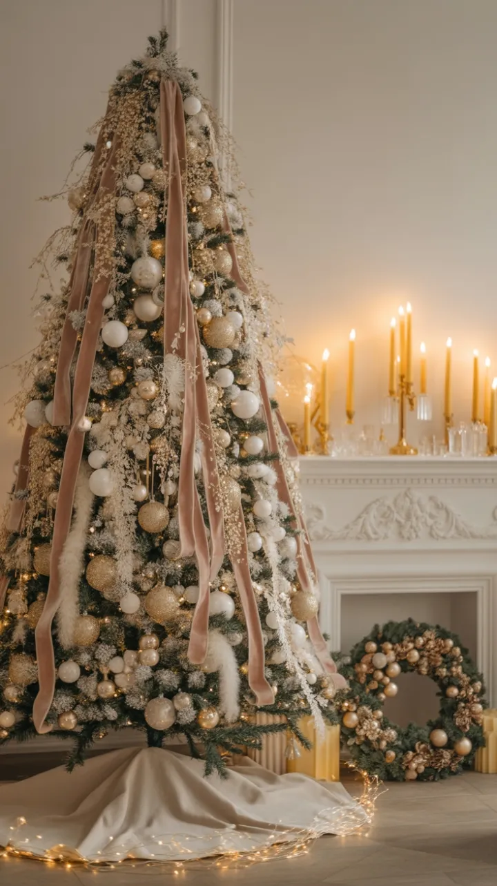 Gilded Christmas with Velvet Ribbons and Crystal Light