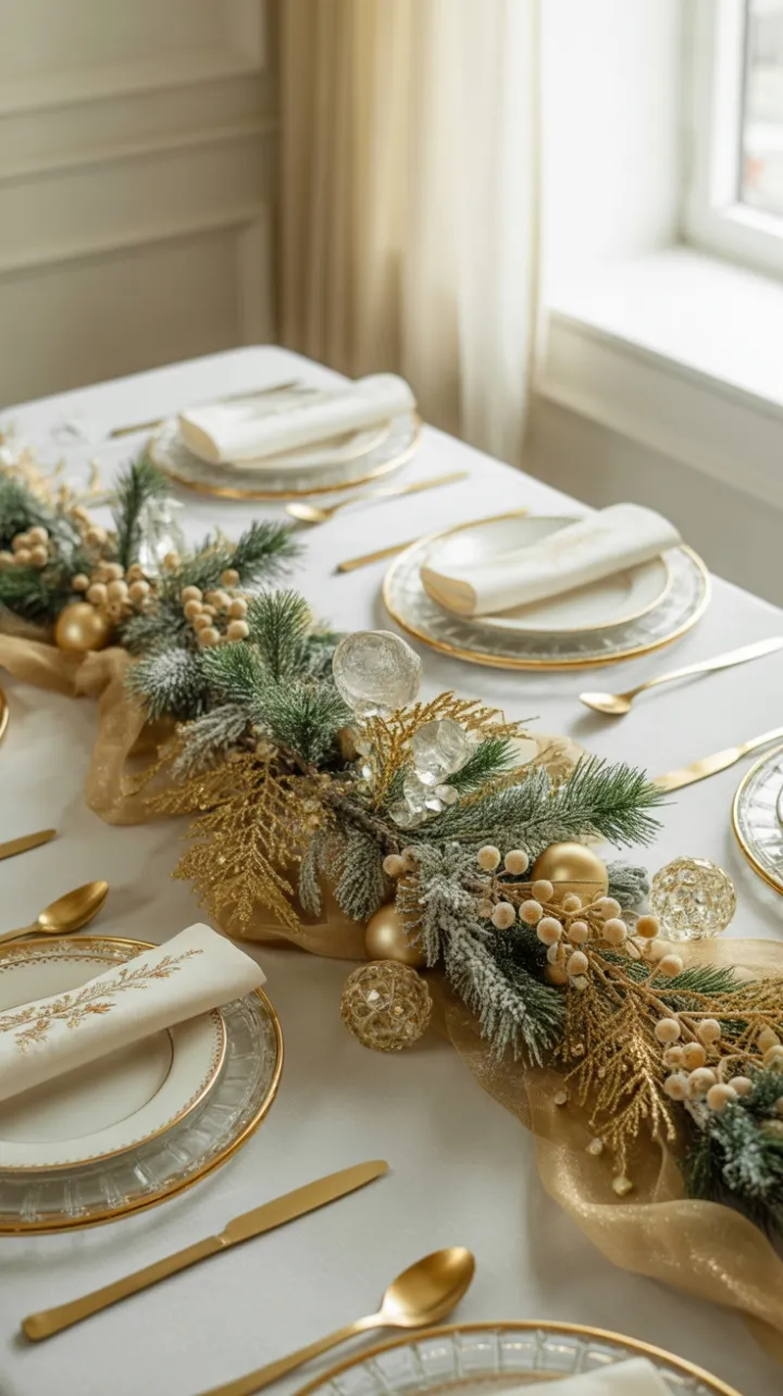 Gilded Christmas Elegance Bathed in Warm Light