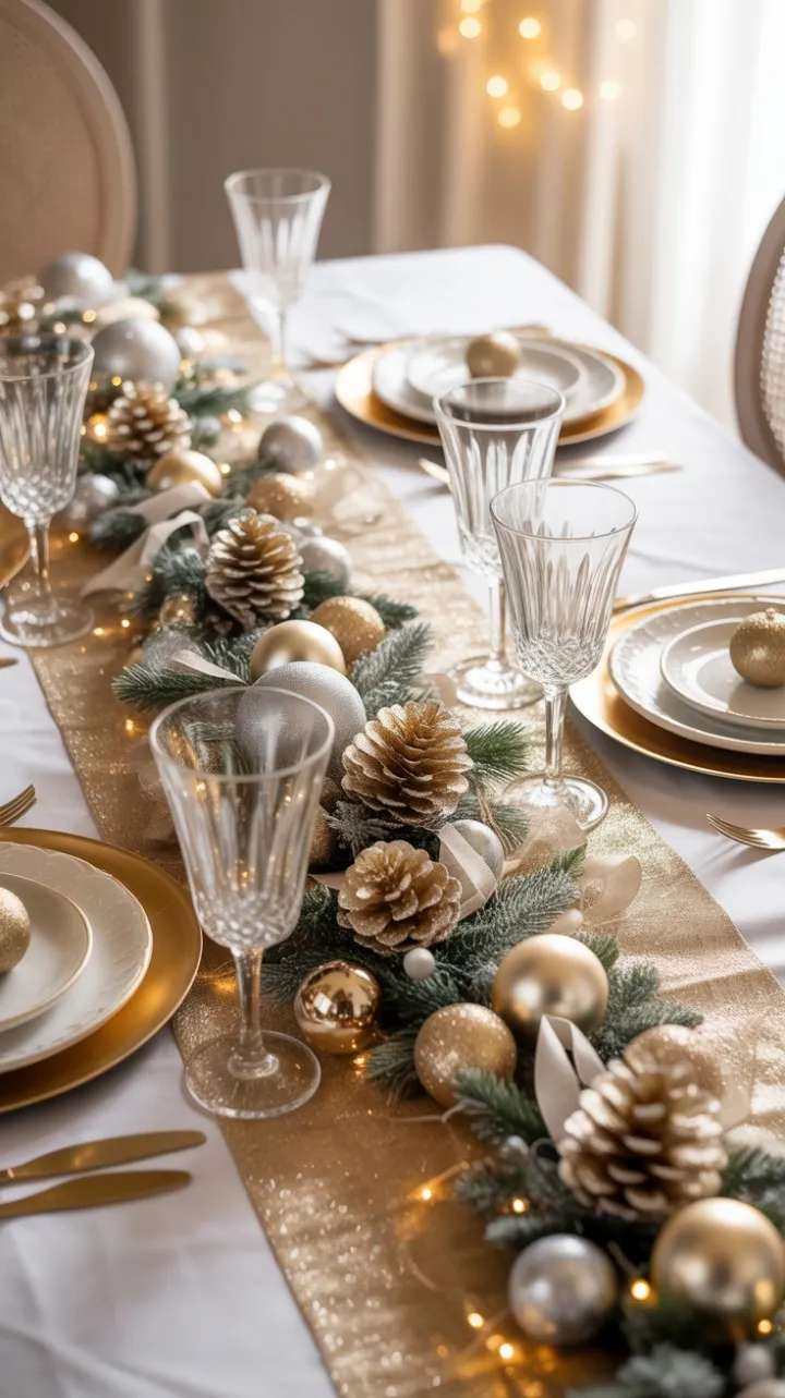 Gilded Christmas Table Set for Cozy Elegance