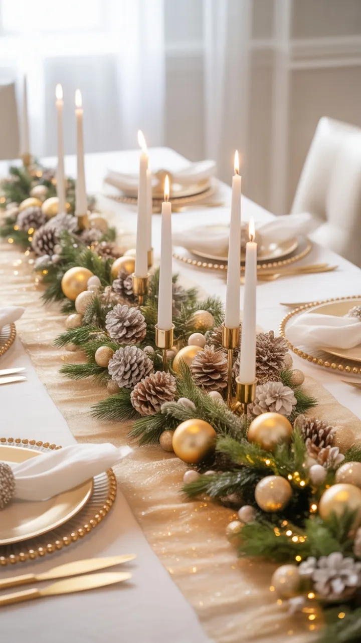 Gilded Candlelit Christmas Table
