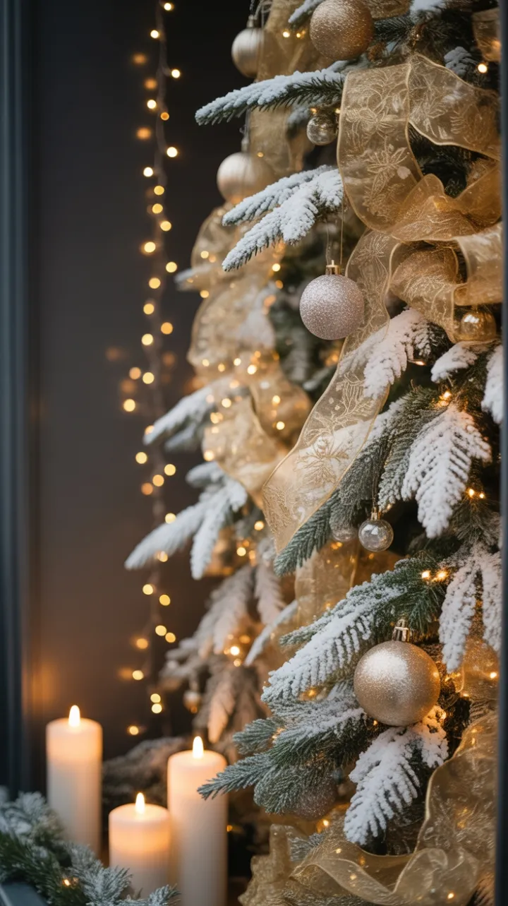 Gilded Garland and Candlelit Snow