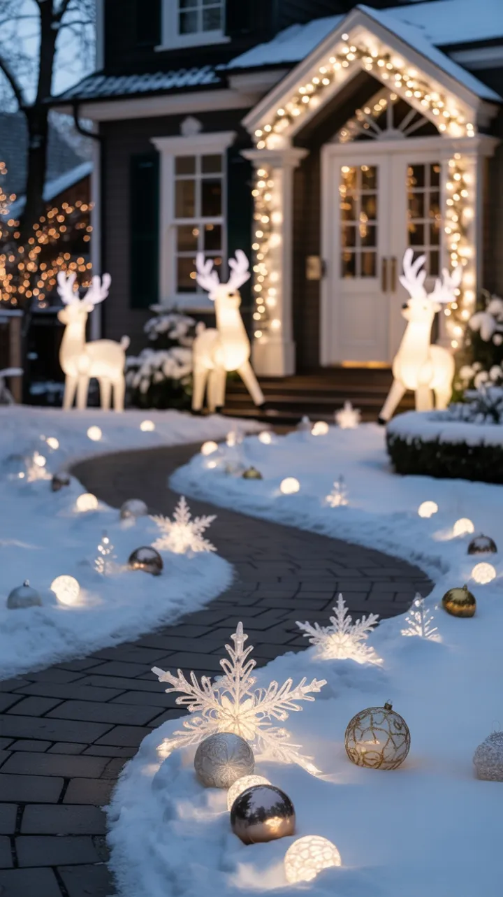 Snow-Kissed Path to a Crystal Holiday Welcome