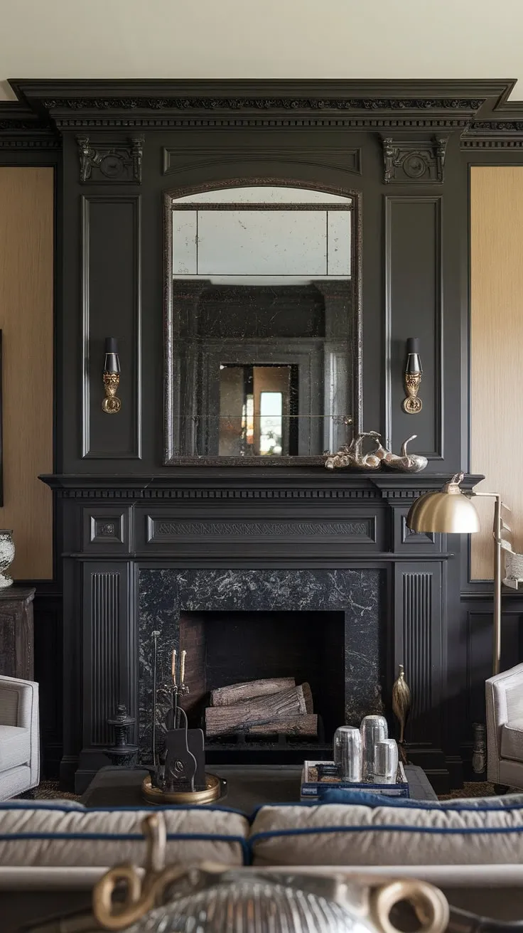 Cozy nights and movie marathons are made for this stunning living room. The modern fireplace, featuring shiplap design and a faux fireplace mantel, is the focal point of the room, seamlessly integrated with built-in shelves and comfortable fireplace seating.  The flush wall fireplace with its integrated TV and fireplace liner creates a sophisticated TV and fireplace build-out, maximizing space and style.